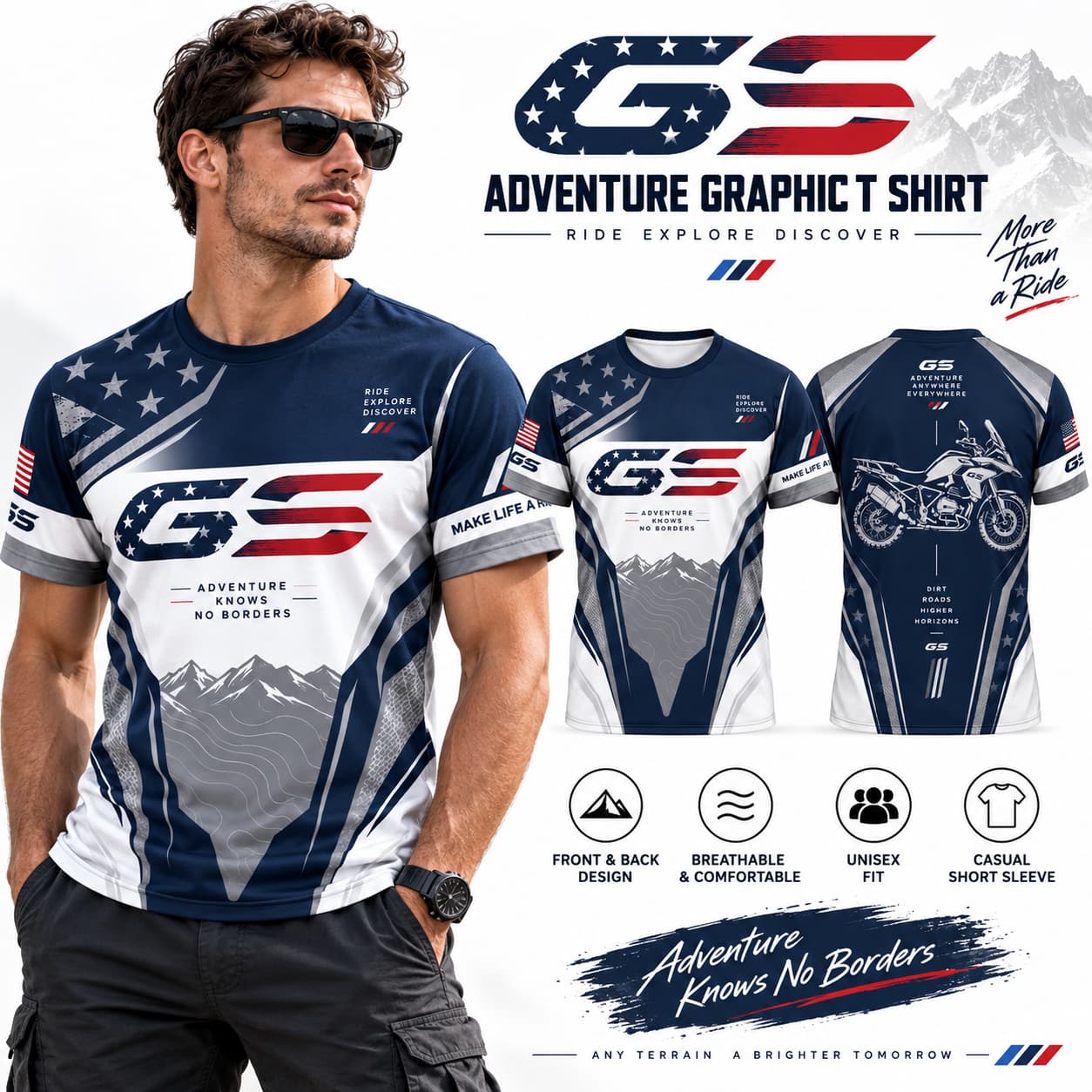 Erkek Tişörtü, GS Motosiklet,  - Outdoor Adventure Usa incelemesi ve fiyatı